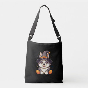 Leuke Husky Dog In Een Heks Pet Halloween Crossbody Tas