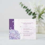Leuke Hydrangea Bruiloft Entree Keuze RSVP-kaart Uitnodiging Briefkaart (Staand voorkant)
