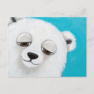Leuke Ijsbeer op Blauw Briefkaart