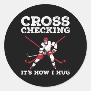 Leuke ijshockey kunst voor mannen vrouwen ijshocke ronde sticker