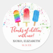 Leuke ijsjes Pop op Over Favor Stickers (Voorkant)