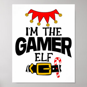 Leuke ik ben de Gamer Elf Kostuums Kerst Familie M Poster