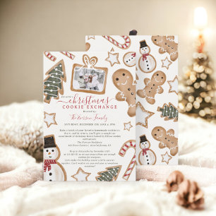 Leuke illustratie Kerst cookie uitwisseling partij Kaart