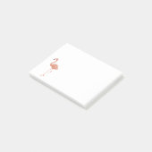 Leuke illustratie rode flamingo linocut post-it® notes (Schuin)