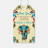 Leuke Indiase bruiloft olifant dank u gunst Cadeaulabel (Voorkant)