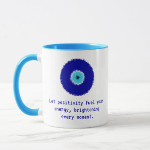Leuke Inspirerend Pixelated Blue Evil Eye Amulet Mok