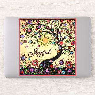 Leuke inspirerende grillige boom vreugdevolle één sticker