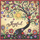 Leuke inspirerende grillige boom vreugdevolle één  sticker (Voorkant)