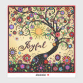 Leuke inspirerende grillige boom vreugdevolle één  sticker (Vel)