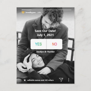 Leuke Instagram Ja Nee Foto Opslaan van de Datum K Briefkaart