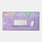 Leuke iridescen lila paarse faux glitter bureaumat (Keyboard & Muis)