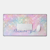 Leuke iriserende eenhoorn ombre glitter bureaumat (Keyboard & Muis)