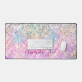 Leuke iriserende eenhoorn roze glitter bureaumat (Keyboard & Muis)