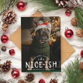 Leuke-ish stoute of leuke grappige hond kerst Kaar Feestdagenkaart