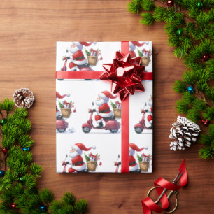 Leuke Italiaanse Kerstman Vespa Babbo Natale Cadeaupapier