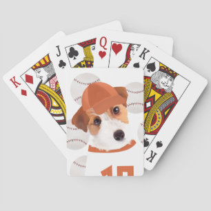 Leuke Jack Russell Hond Honkbal Jersey en Ballen Pokerkaarten
