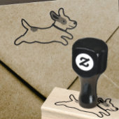 Leuke Jack Russell Terrier Cartoon Hond Rubberstempel