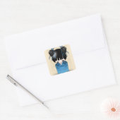 Leuke Japanse Kokeshi Doll Vierkante Sticker (Envelop)