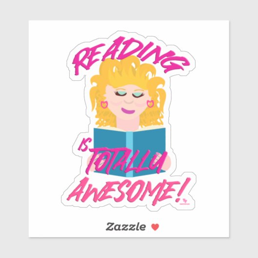 Leuke jaren '80 lezen Epic Book Cartoon Art Sticker (Vel)