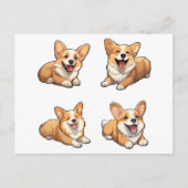 Leuke Jolly Corgi Puppy Honden Briefkaart (Voorkant)