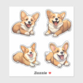 Leuke Jolly Corgi Puppy Honden Sticker (Vel)