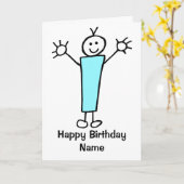 Leuke jongen blauw verjaardag kaart (Gele Bloem)