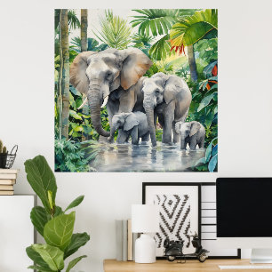 Leuke Jungle olifant liefhebbers Poster