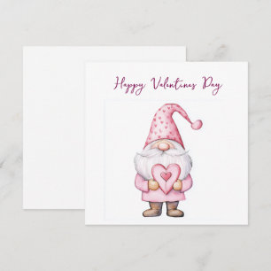 leuke kaart met een cartoon roze kabouter verliefd