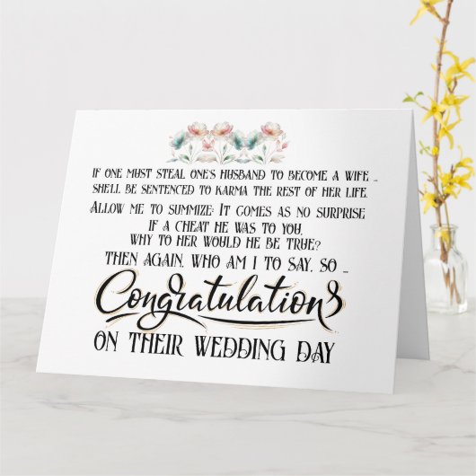 Leuke Kaart voor Echtscheiding - Ex - Let's Party! (Gele Bloem)