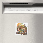 Leuke kabouters vierkante magneet (Insitu (Vaatwasser))