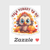 Leuke kalkoen en herfstgebladerte sticker (Vel)