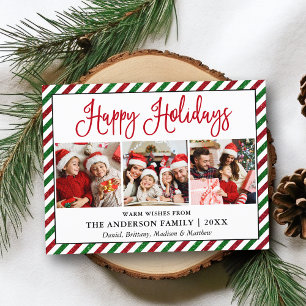 Leuke kalligrafie vakantie glitter strepen 3 foto briefkaart