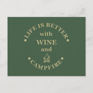Leuke kampeer- en wijnspreuken briefkaart