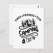 Leuke kampeercrew slogan camper vrienden briefkaart (Voorkant / Achterkant)