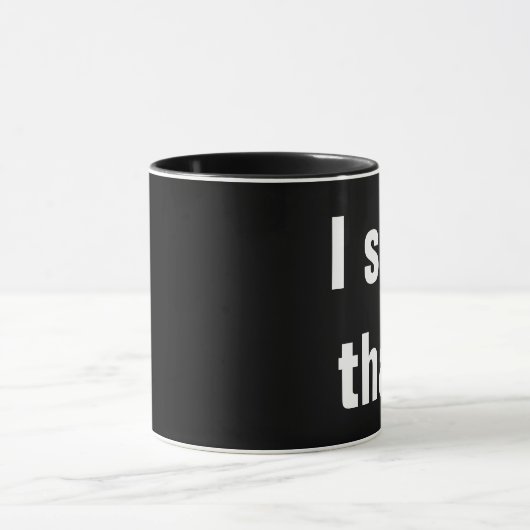 Leuke kantoor quote op zwart mok (Midden)