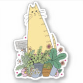 Leuke kat bloemist Sticker (Voorkant)