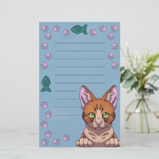 Leuke kat briefpapier (gevoerd) (Staand voorkant)