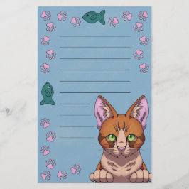 Leuke kat briefpapier (gevoerd)