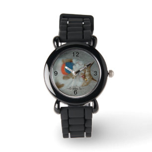 Leuke Kat die een speelgoedHorloge houden Horloge