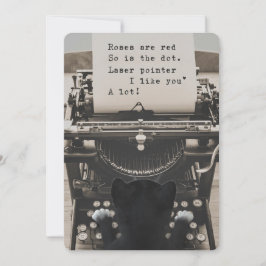 Leuke Kat die het Gedicht van Valentijn typen - Feestdagenkaart