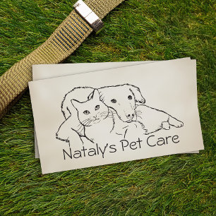 Leuke kat en hond illustratie visitekaartje