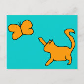Leuke kat en vlinder Briefkaart (Voorkant)