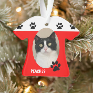 Leuke kat foto kerst ornament