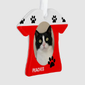Leuke kat foto kerst ornament (voorkant)