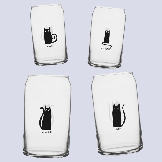 Leuke kat gepersonaliseerd uniek blikvorm glas