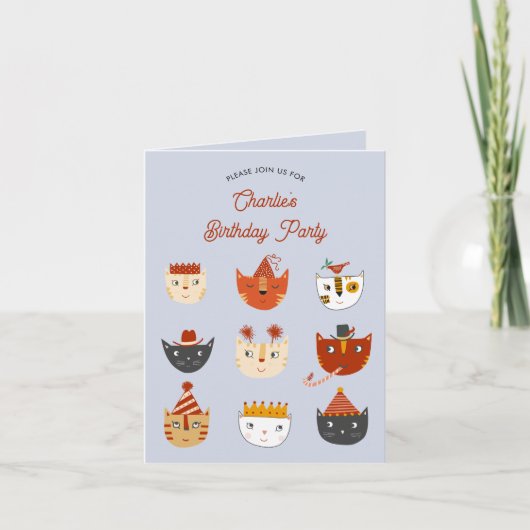 Leuke Kat Gepersonaliseerde Uitnodiging van het Ve (Voorkant)