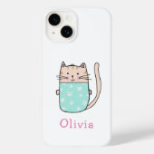 Leuke kat gepersonaliseerde voornaam Case-Mate iPhone case (Achterkant)