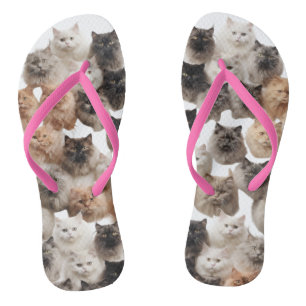 Leuke kat gezichten stijlvolle zomer teenslippers