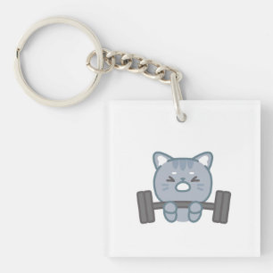 Leuke kat gym liefhebbers ontwerp   Cat Gym Lover  Sleutelhanger