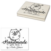 Leuke Kat Handgemaakt met liefde, Groot Rubberstempel (Gestempeld)